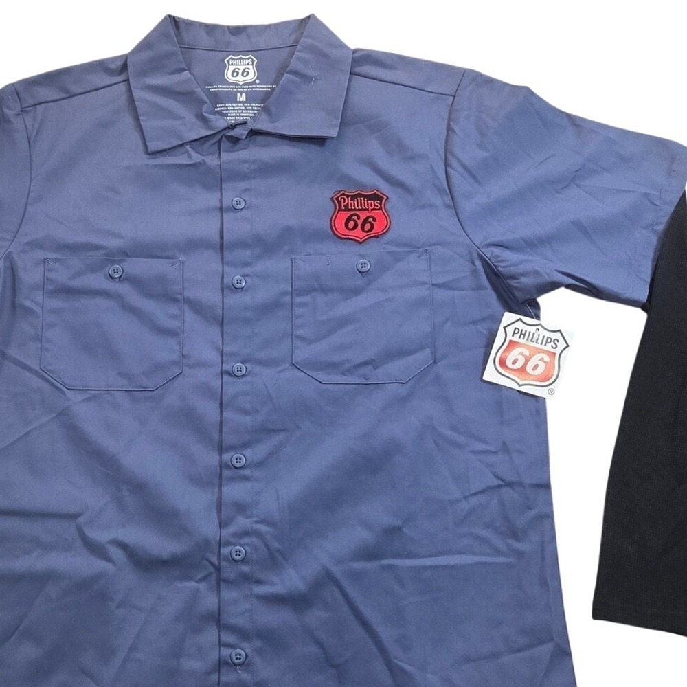 NWT Phillips 66 Racing Shirt Friday Night Cars Route‎ 66 Mechanic Workwear M